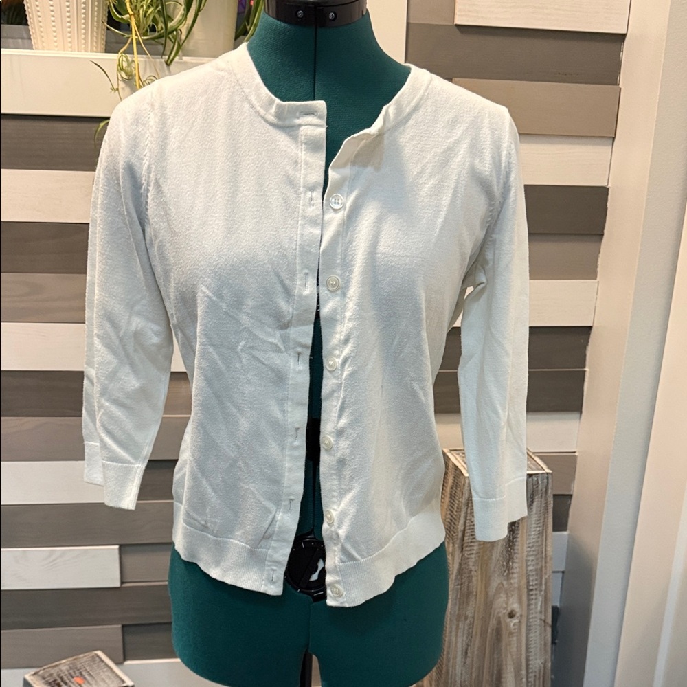 The Limited White Cardigan Sweater